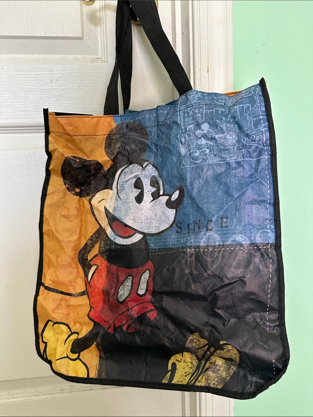 Vintage Disney Mickey Mouse Graphic nylon Tote Bag - Multicolor - Picture 4 of 5